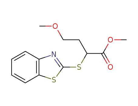 Molecular Structure of 74391-97-2 (2-(Benzothiazol-2-ylsulfanyl)-4-methoxy-butyric acid methyl ester)