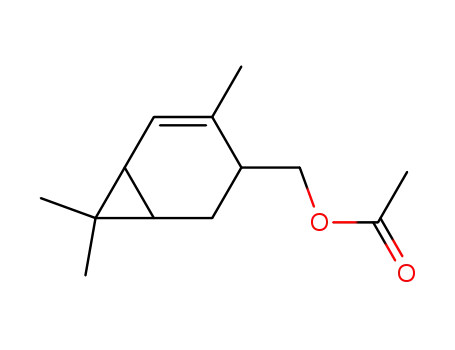 Molecular Structure of 15103-33-0 (4,7,7-trimethylbicyclo[4.1.0]hept-4-en-3-ylmethyl acetate)