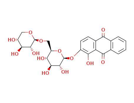 1-hydroxy-2-[(2S,3R,4S,5S,6R)-3,4,5-trihydroxy-6-[[(2S,3R,4S,5R)-3,4,5-trihydroxyoxan-2-yl]oxymethyl]oxan-2-yl]oxyanthracene-9,10-dione