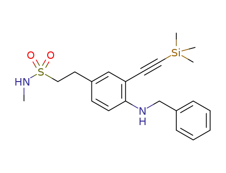 Molecular Structure of 1268265-97-9 (2-(4-benzylamino-3-trimethylsilanylethynyl-phenyl)ethanesulfonic acid methylamide)