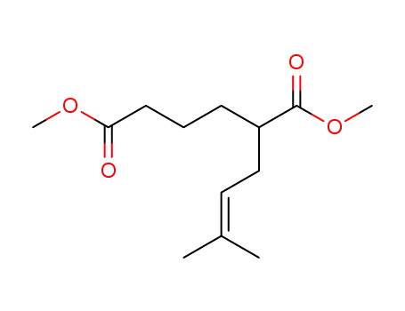 Molecular Structure of 72844-50-9 (2-(3-Methyl-but-2-enyl)-hexanedioic acid dimethyl ester)