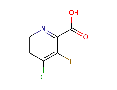 Molecular Structure of 860296-21-5 (4-Chloro-3-fluoropicolinic acid)