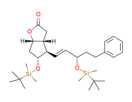2H-Cyclopenta[b]furan-2-one, 5-[[(1,1-dimethylethyl)dimethylsilyl]oxy]-4-[(1E,3S)-3-[[(1,1-dimethylethyl)dimethylsilyl]oxy]-5-phenyl-1-penten-1-yl]hexahydro-, (3aR,4R,5R,6aS)-