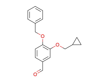 Molecular Structure of 1381886-14-1 (4-(benzyloxy)-3-(cyclopropylmethoxy)benzaldehyde)