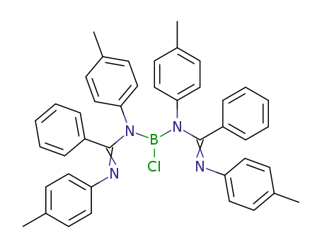 Molecular Structure of 13471-16-4 (ClB{N(C<sub>6</sub>H<sub>4</sub>CH<sub>3</sub>)(C((NC<sub>6</sub>H<sub>4</sub>CH<sub>3</sub>))C<sub>6</sub>H<sub>5</sub>)}2)