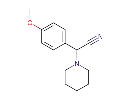 Molecular Structure of 15190-14-4 (2-(4-methoxyphenyl)-2-piperidinoacetonitrile)