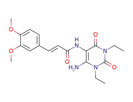 Molecular Structure of 187393-68-6 ((E)-N-(6-aMino-1,3-diethyl-2,4-dioxo-1,2,3,4-tetrahydropyriMidin-5-yl)-3-(3,4-diMethoxyphenyl)acrylaMide)