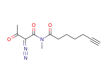 Molecular Structure of 120085-83-8 (N-(diazoacetoacetyl)-N-methyl-6-heptynamide)