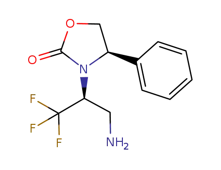 Molecular Structure of 909002-34-2 ((-)-3-[2-(S)-(1-amino-3,3,3-trifluoropropyl)]-[4-(R)-phenyl]-oxazolidin-2-one)