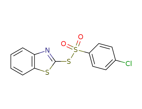 Molecular Structure of 41978-04-5 (Benzenesulfonothioic acid, 4-chloro-, S-2-benzothiazolyl ester)