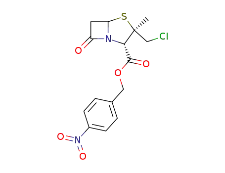 Molecular Structure of 89051-52-5 (p-nitrobenzyl 2β-(chloromethyl)-2α-methylpenam-3α-carboxylate)