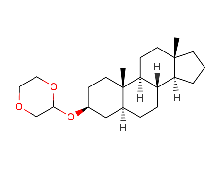 Molecular Structure of 103846-30-6 (2-((3S,5S,8S,9S,10S,13S,14S)-10,13-Dimethyl-hexadecahydro-cyclopenta[a]phenanthren-3-yloxy)-[1,4]dioxane)