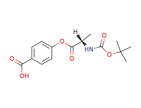 Molecular Structure of 194549-78-5 (L-Alanine, N-[(1,1-dimethylethoxy)carbonyl]-, 4-carboxyphenyl ester)