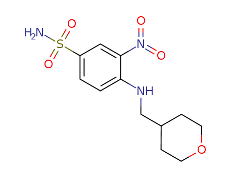 3-Nitro-4-[[(tetrahydropyran-4-yl)methyl]amino]benzenesulfonamide