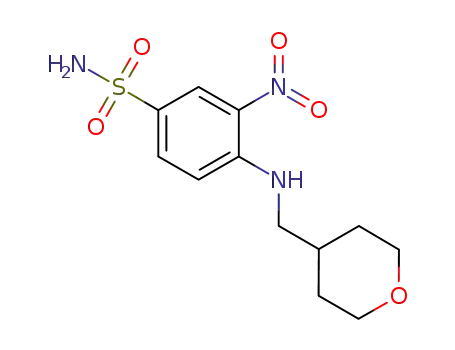 Molecular Structure of 1228779-96-1 (3-nitro-4-((tetrahydro-2H-pyran-4-yl)MethylaMino)benzenesulfonaMide)