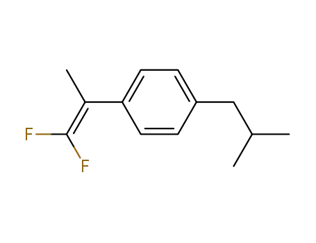 Molecular Structure of 75560-80-4 (Benzene, 1-(2,2-difluoro-1-methylethenyl)-4-(2-methylpropyl)-)