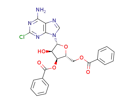 Molecular Structure of 1353040-42-2 (2-chloro-9-(3',5'-di-O-benzoyl-β-D-ribofuranosyl)adenine)