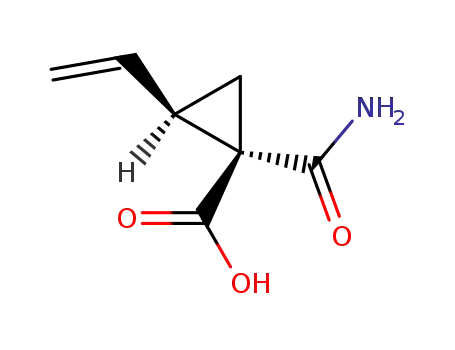 Molecular Structure of 158665-23-7 (Cyclopropanecarboxylic acid, 1-(aminocarbonyl)-2-ethenyl-, cis- (9CI))