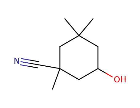 Molecular Structure of 72641-05-5 (Cyclohexanecarbonitrile, 5-hydroxy-1,3,3-trimethyl-)