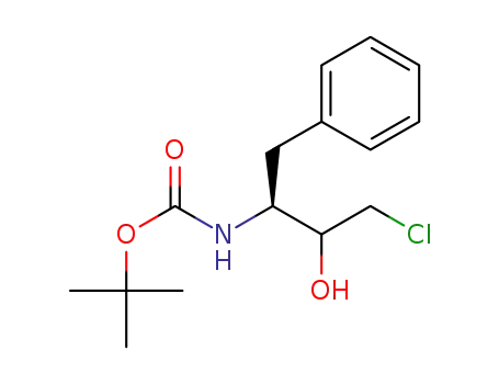 Molecular Structure of 1229623-13-5 (tert-butyl ((2S)-4-chloro-3-hydroxy-1-phenylbutan-2-yl)carbamate)
