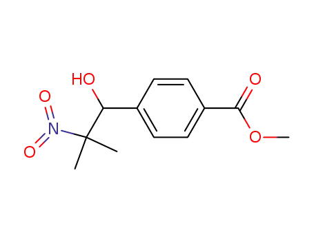 Molecular Structure of 59153-81-0 (Benzoic acid, 4-(1-hydroxy-2-methyl-2-nitropropyl)-, methyl ester)