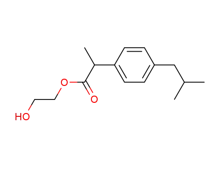 Molecular Structure of 64622-20-4 (Benzeneacetic acid, a-methyl-4-(2-methylpropyl)-, 2-hydroxyethyl ester)