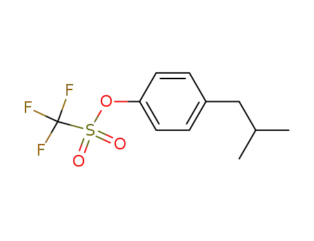 Molecular Structure of 145624-58-4 (Methanesulfonic acid, trifluoro-, 4-(2-methylpropyl)phenyl ester)