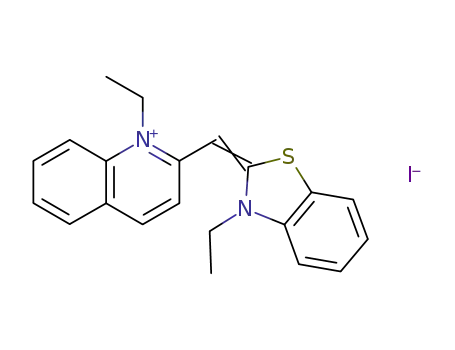 Molecular Structure of 16025-99-3 (1-ethyl-2-[(3-ethyl-3H-benzothiazol-2-ylidene)methyl]quinolinium iodide)