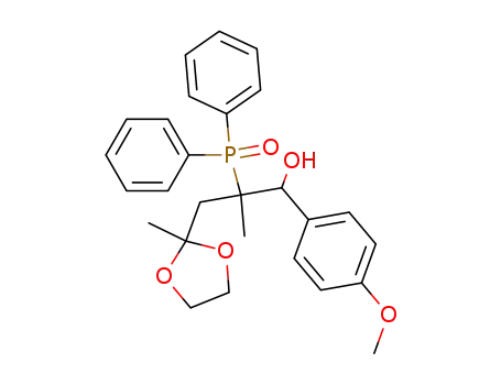 4-diphenylphosphinoyl-5-hydroxy-4-methyl-5-p-methoxyphenylpentan-2-one ethylene acetal