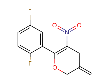 Molecular Structure of 951127-28-9 (6-(2,5-difluorophenyl)-3-methylidene-5-nitro-3,4-dihydro-2H-pyran)