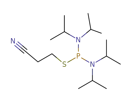 Molecular Structure of 127088-86-2 (S-(2-cyanoethyl) N,N,N',N'-tetraisopropylthiophosphorodiamidite)