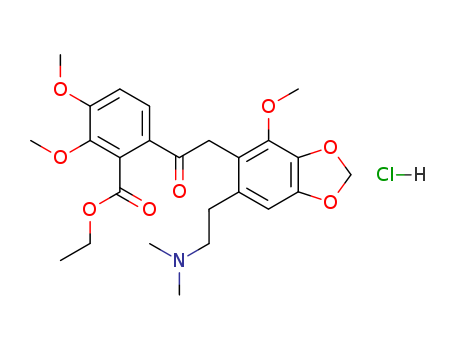 Benzoic acid, 6-[2-[6-[2-(dimethylamino)ethyl]-4-methoxy-1,3-benzodioxol-5-yl]acetyl]-2,3-dimethoxy-, ethyl ester, hydrochloride (1:1)