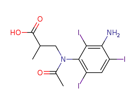Molecular Structure of 16034-77-8 (Iocetamic Acid)