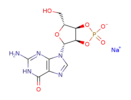 Molecular Structure of 15718-49-7 (GUANOSINE 2':3'-CYCLIC MONOPHOSPHATE SODIUM SALT)