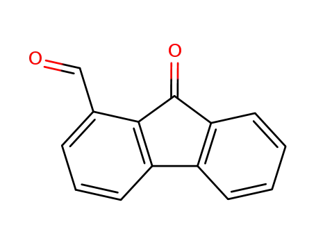 Molecular Structure of 5385-56-8 (9H-Fluorene-1-carboxaldehyde, 9-oxo-)