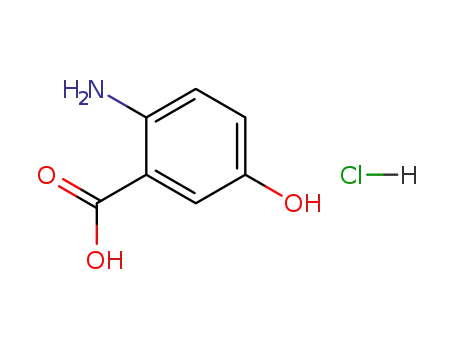 Molecular Structure of 2133-03-1 (2-amino-5-hydroxy-benzoic acid ; hydrochloride)