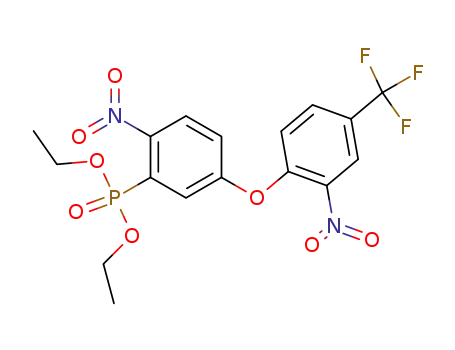 Molecular Structure of 76699-54-2 (2-nitro-5-(2'-nitro-4'-trifluoromethylphenoxy)-phenylphosphonic acid diethyl ester)