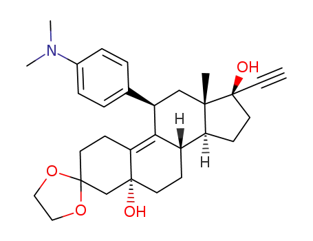 (5α,11β,17α)-11-[4-(diMethylaMino)phenyl]-5,17-dihydroxy-19-norpregn-9-en-20-yn-3-one Cyclic 1,2-Ethanediyl Acetal