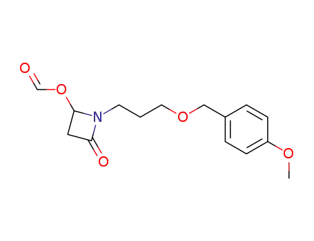 Molecular Structure of 195392-61-1 (2-Azetidinone, 4-(formyloxy)-1-[3-[(4-methoxyphenyl)methoxy]propyl]-)