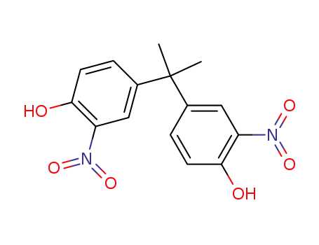 Molecular Structure of 5329-21-5 (Phenol,4,4'-(1-methylethylidene)bis[2-nitro-)
