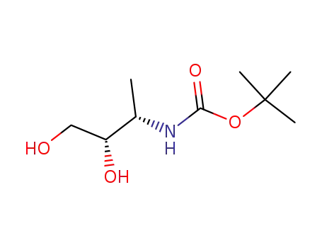 Molecular Structure of 203933-47-5 (Carbamic acid, (2,3-dihydroxy-1-methylpropyl)-, 1,1-dimethylethyl ester,)