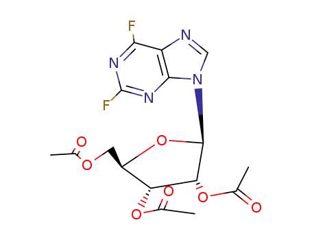Molecular Structure of 15811-33-3 (9-(2,3,5-tri-O-acetyl-β-D-ribofuranosyl)-2,6-difluoropurine)