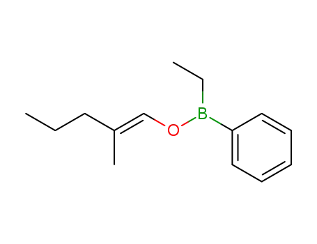 Molecular Structure of 60218-03-3 (ethyl-phenyl-borinic acid (<i>E</i>)-2-methyl-pent-1-enyl ester)