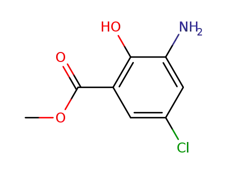 Molecular Structure of 5043-81-2 (Methyl 3-amino-5-chloro-2-hydroxybenzoate )
