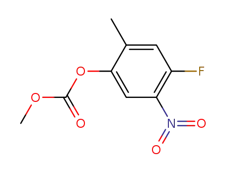 Molecular Structure of 123401-18-3 (carbonic acid 4-fluoro-2-methyl-5-nitro-phenyl ester methyl ester)