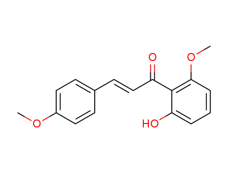 Molecular Structure of 105285-09-4 ((E)-1-(2-hydroxy-6-methoxyphenyl)-3-(4-methoxyphenyl)prop-2-en-1-one)