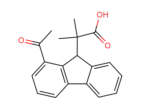 Molecular Structure of 858799-89-0 (2-(1-acetyl-fluoren-9-yl)-2-methyl-propionic acid)
