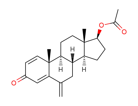 Molecular Structure of 1160599-91-6 (6-methyleneandrosta-1,4-dien-3-one 17β-acetate)