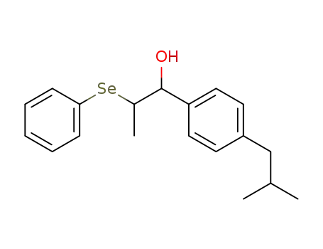 Molecular Structure of 116333-31-4 (Benzenemethanol, 4-(2-methylpropyl)-a-[1-(phenylseleno)ethyl]-)