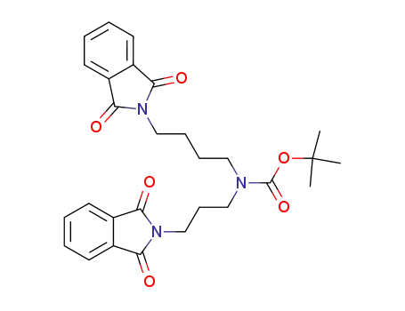 Molecular Structure of 177085-34-6 ([4-(1,3-Dioxo-1,3-dihydro-isoindol-2-yl)-butyl]-[3-(1,3-dioxo-1,3-dihydro-isoindol-2-yl)-propyl]-carbamic acid tert-butyl ester)